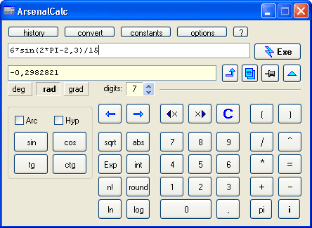ArsenalCalc Screenshot